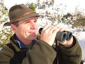 Mike with Swarovski binoculars